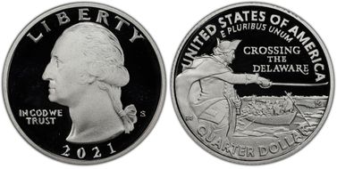 2021-S 25C Crossing the Delaware-Silver Limited Edition Proof Set PR70DCAM