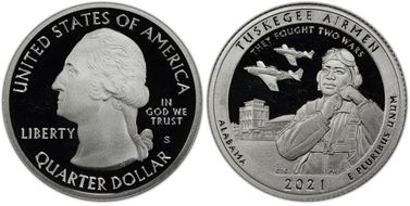 2021-S 25C Tuskegee Airmen NP- Silver Limited Edition Proof Set PR69DCAM