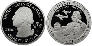 2021-S 25C Tuskegee Airmen NP- Silver Limited Edition Proof Set PR70DCAM