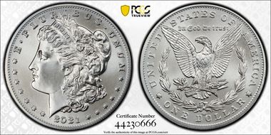 2021-CC Privy $1 Morgan Dollar 100th Anniversary First Strike MS70