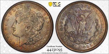 1921 $1 Morgan MS63