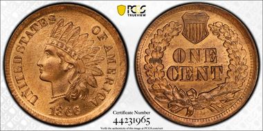 1866 1C MS65RD