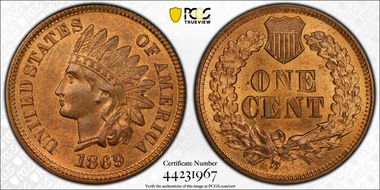 1869 1C MS65RB