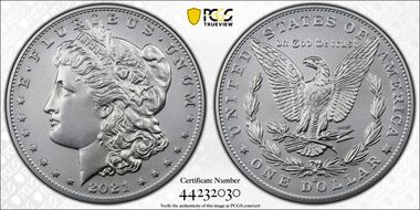 2021-O Privy $1 Morgan Dollar 100th Anniversary MS70