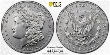 2021-S $1 Morgan Dollar 100th Anniversary MS70