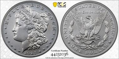 2021 $1 Morgan Dollar 100th Anniversary MS70