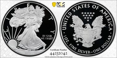 2020-W  $1 Silver Eagle PR70DCAM