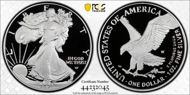 2021-W  $1 Silver Eagle - Type 2 PR70DCAM