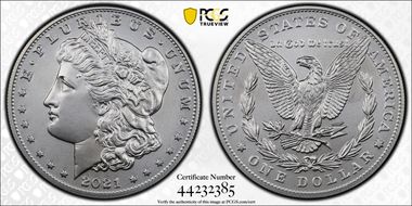 2021 $1 Morgan Dollar 100th Anniversary First Strike MS70