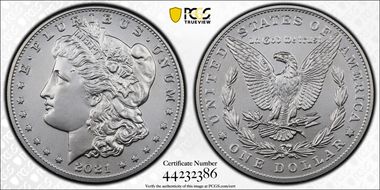 2021 $1 Morgan Dollar 100th Anniversary First Strike MS70