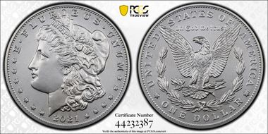 2021 $1 Morgan Dollar 100th Anniversary First Strike MS70