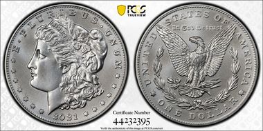 2021-D $1 Morgan Dollar 100th Anniversary First Strike MS70