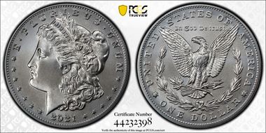 2021-CC Privy $1 Morgan Dollar 100th Anniversary First Strike MS70