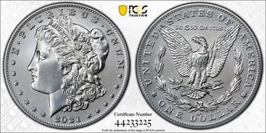 2021-CC Privy $1 Morgan Dollar 100th Anniversary MS70