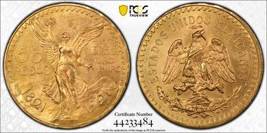 1921 50 Peso KM-481 Au MS63