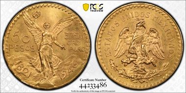 1946 50 Peso KM-481  Au MS64