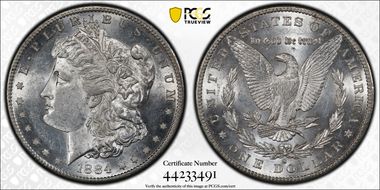 1884-S $1 AU58