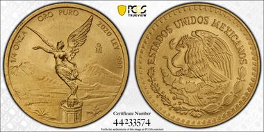 2020-Mo 1/4 oz Libertad Gold MS67