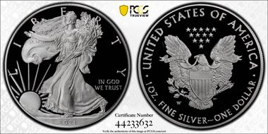 2021-W  $1 Silver Eagle - Type 1 PR70DCAM