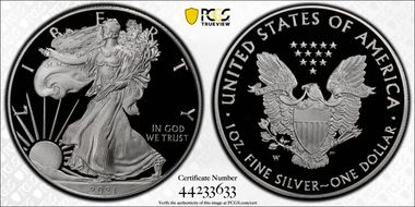 2021-W  $1 Silver Eagle - Type 1 PR69DCAM