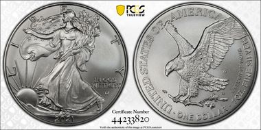 2021-W $1 Burnished Silver Eagle-Type 2 SP69