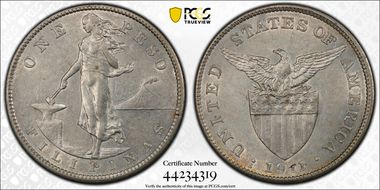 1911-S Peso AU55