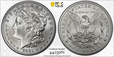 2021 $1 Morgan Dollar 100th Anniversary MS70