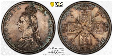 1887 Dbl Fl S-3922 Roman 1 AU58