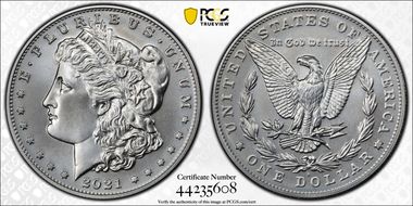 2021-S $1 Morgan Dollar 100th Anniversary First Strike MS70
