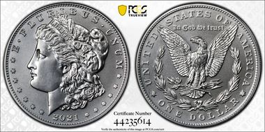 2021-D $1 Morgan Dollar 100th Anniversary First Strike MS70