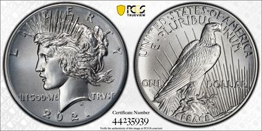 2021 $1 Peace Dollar 100th Anniversary First Strike MS70
