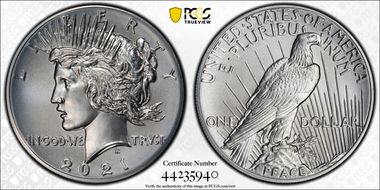 2021 $1 Peace Dollar 100th Anniversary First Strike MS70