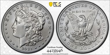 2021-O Privy $1 Morgan Dollar 100th Anniversary First Strike MS70