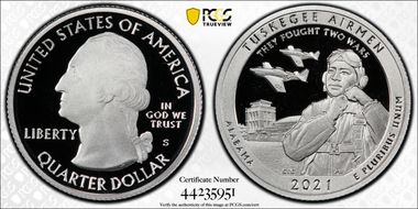 2021-S 25C Tuskegee Airmen NP- Silver Limited Edition Proof Set - First Strike PR69DCAM