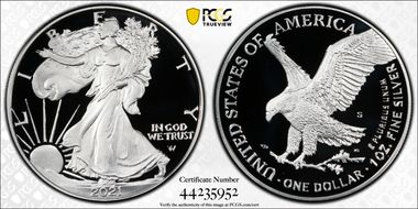 2021-S $1 Silver Eagle - Type 2 Limited Edition Proof Set - First Strike PR70DCAM