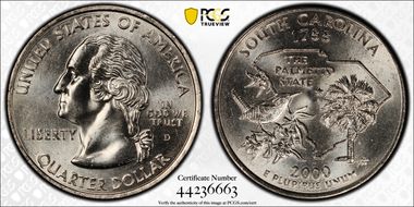 2000-D 25C South Carolina MS66