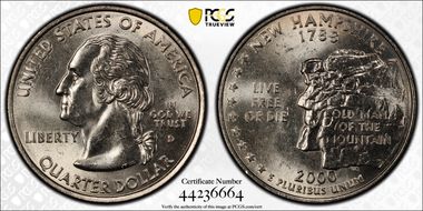 2000-D 25C New Hampshire MS65