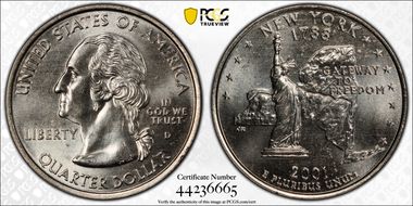 2001-D 25C New York MS65
