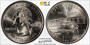 2001-D 25C North Carolina MS66