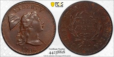 1794 1C Head of 1793 S-18b, Double Chin N1BN