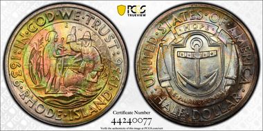 1936 50C Rhode Island MS67