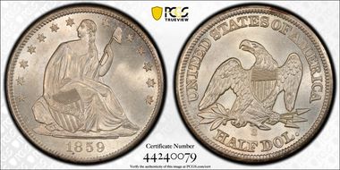 1859-S 50C MS65