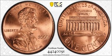 2000 1C "Cheerios" Cent MS67RD