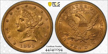 1893 $10 MS62