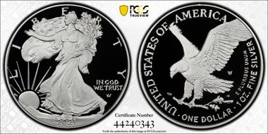 2021-W  $1 Silver Eagle - Type 2 First Strike PR70DCAM
