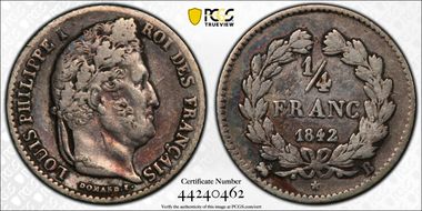 1842-B 1/4 Fr Gad-355 F-166 VF30