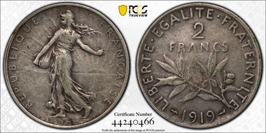 1919 2 Fr Gad-532 F-266 XF45