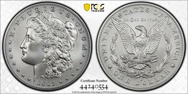 2021-O Privy $1 Morgan Dollar 100th Anniversary First Strike MS70