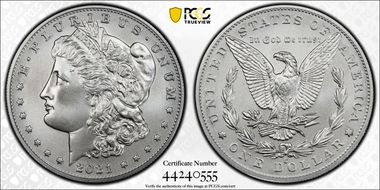 2021-O Privy $1 Morgan Dollar 100th Anniversary First Strike MS70