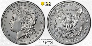 2021-S $1 Morgan Dollar 100th Anniversary MS70